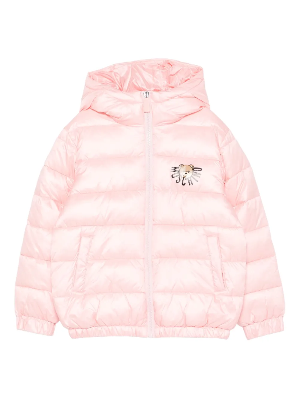 

Утепленная куртка с логотипом Moschino Kids, розовый