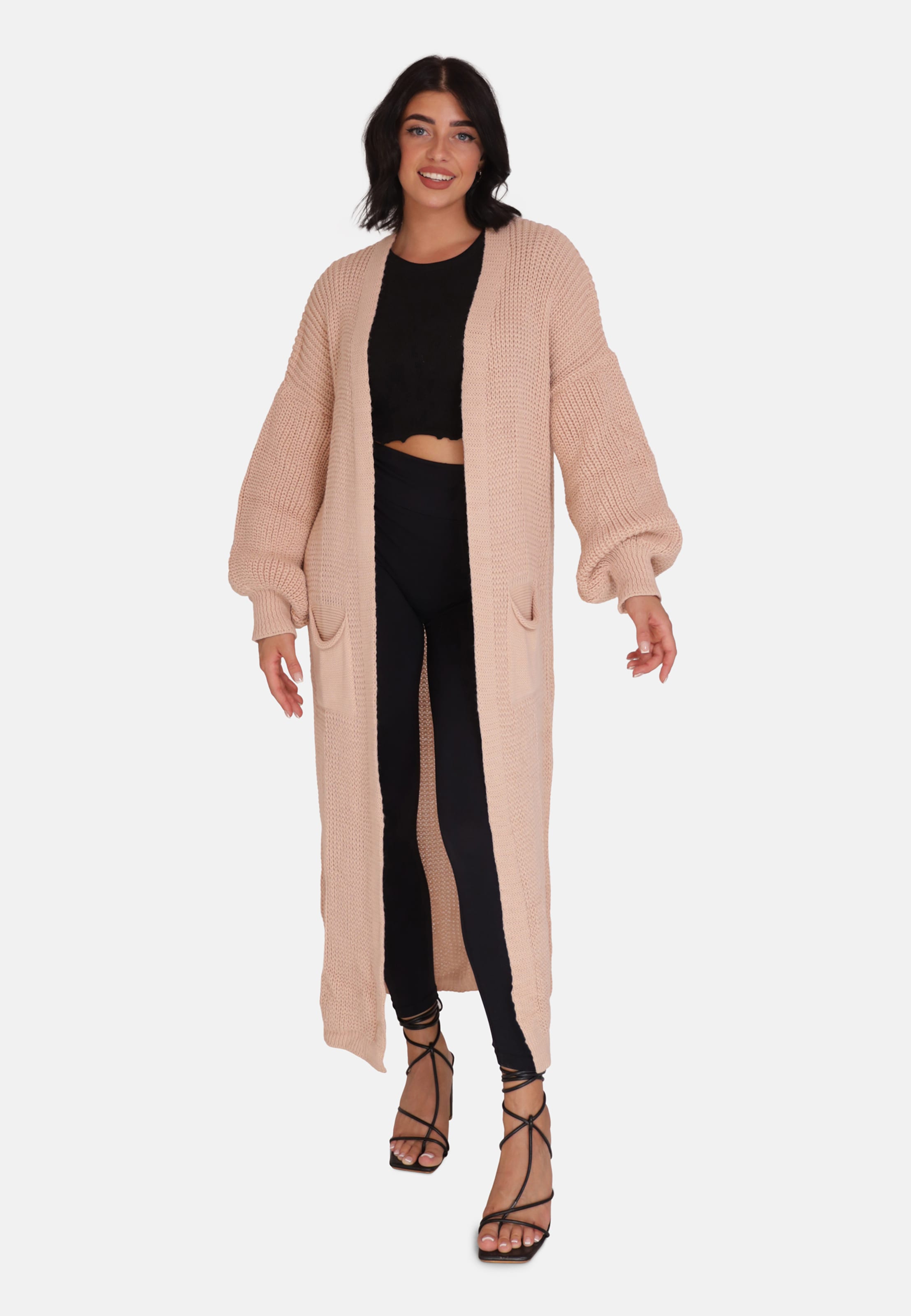 

Elara Вязаное пальто в светло-розовом цвете