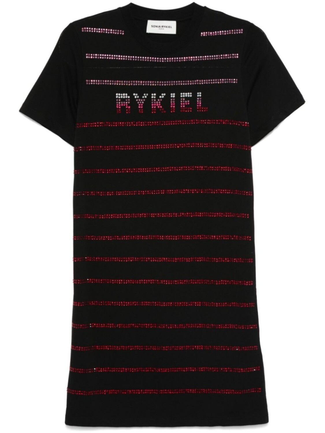 

Платье мини с короткими рукавами и стразами Sonia Rykiel, черный