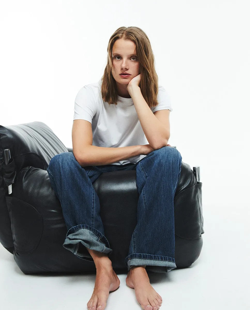 

Джинсы прямые широкие Sfera, темно-синий