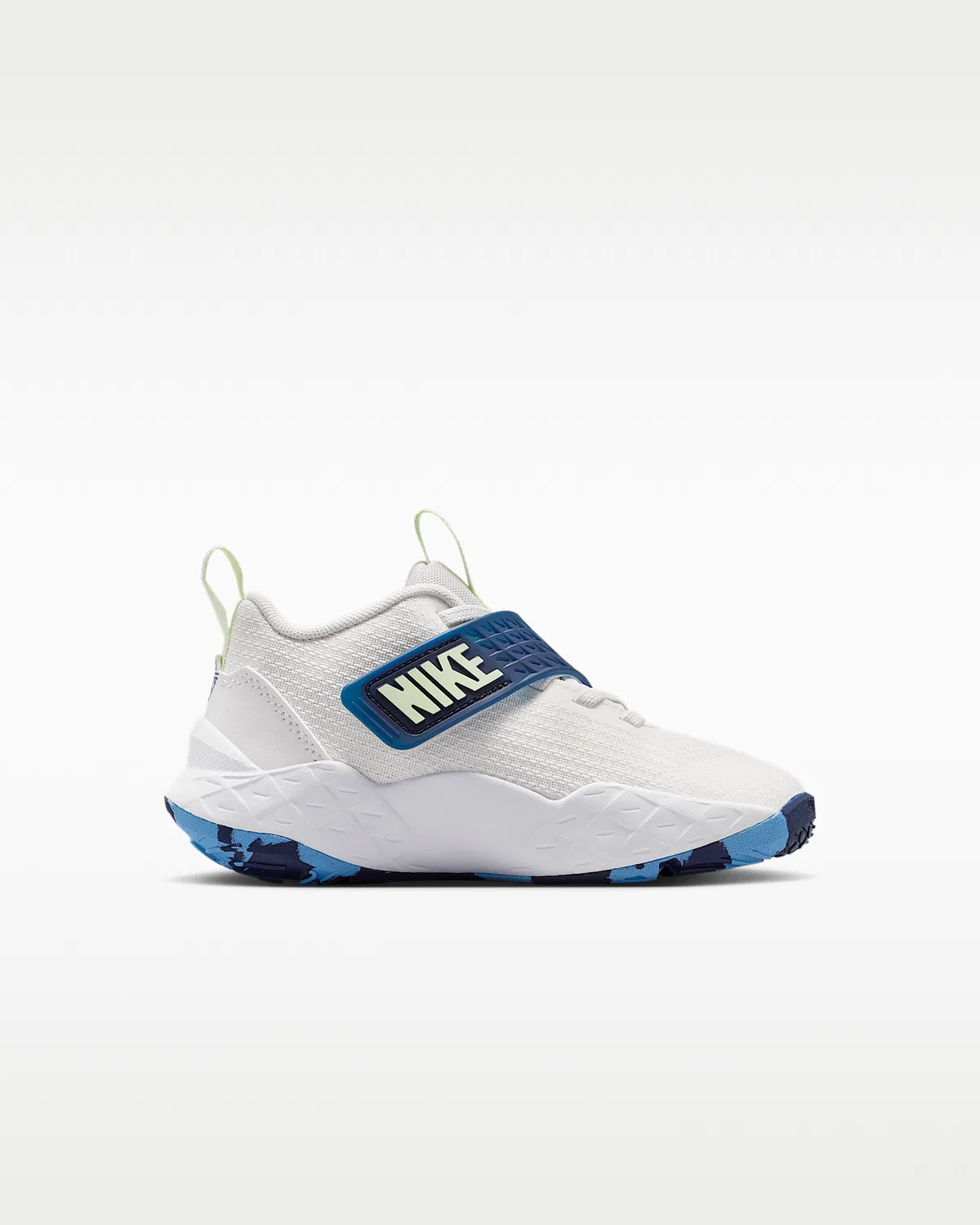 Детские кроссовки Nike Team Hustle D 12, Summit White/Midnight Navy/University Blue/Volt Tint — фото 3