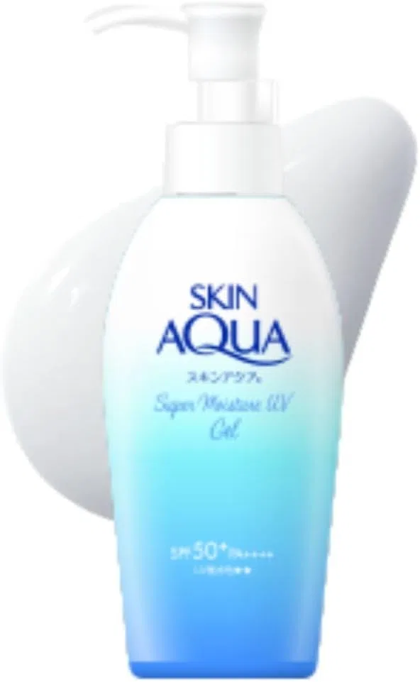 Солнцезащитный гель Skin Aqua Super Moisture Gel Pump, 140 г, SPF50+, синий Monomoshop