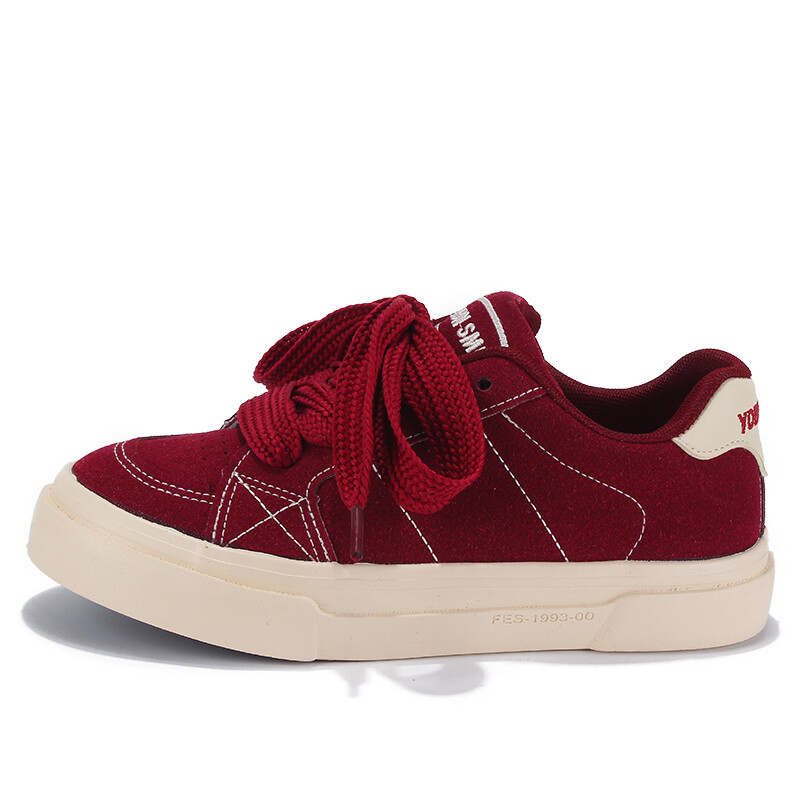 

Кроссовки Yobn Uber Skateboarding Shoes Women's Low-top Burgundy, цвет Burgundy