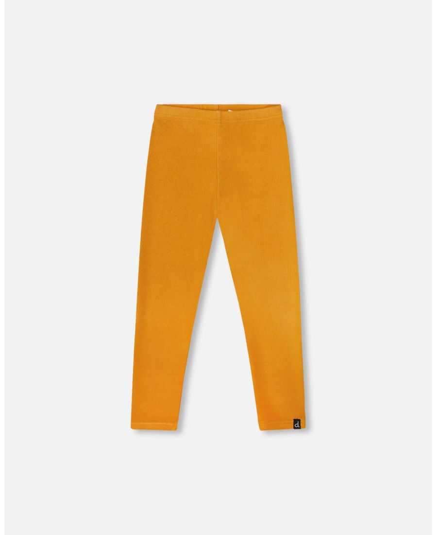 

Детские супермягкие ребристые леггинсы золотисто-желтого цвета Deux par Deux, Golden yellow