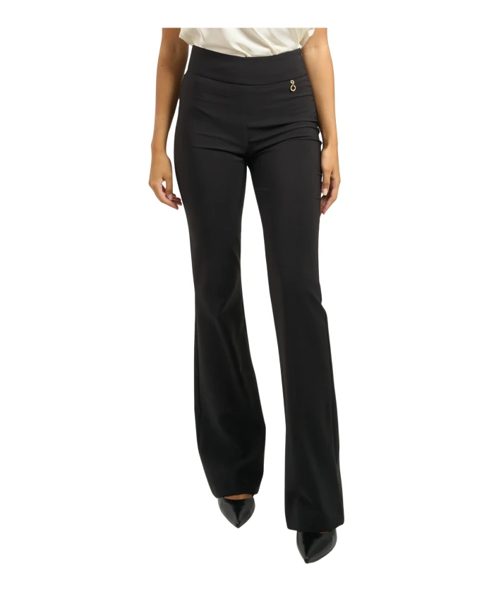 

Черные брюки-клеш с высокой талией Relish, черный