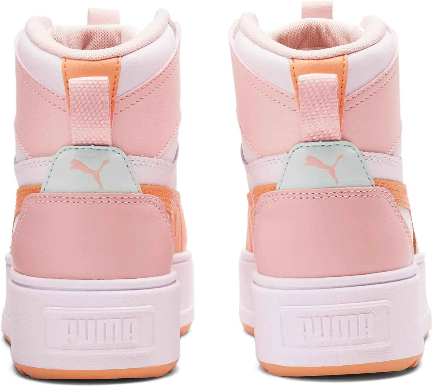 

Детские кроссовки PUMA Karmen Rebelle Mid на шнуровке для девочек, повседневные, белые, белый/оранжевый/розовый