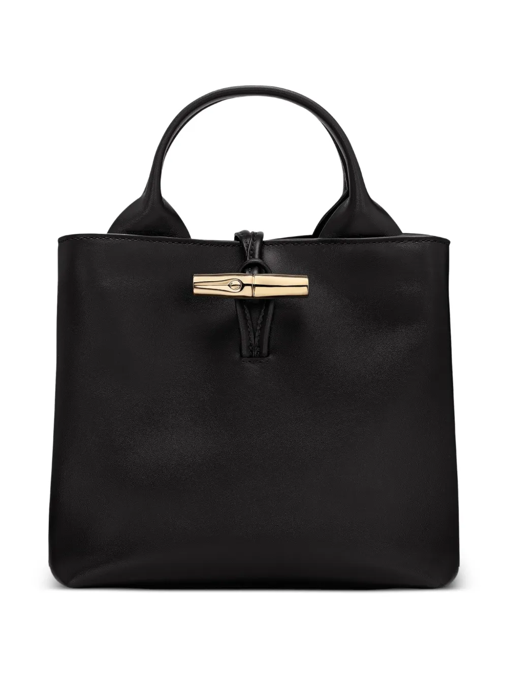 

Маленькая кожаная сумка-тоут Le Roseau с бамбуковой застежкой Longchamp, черный