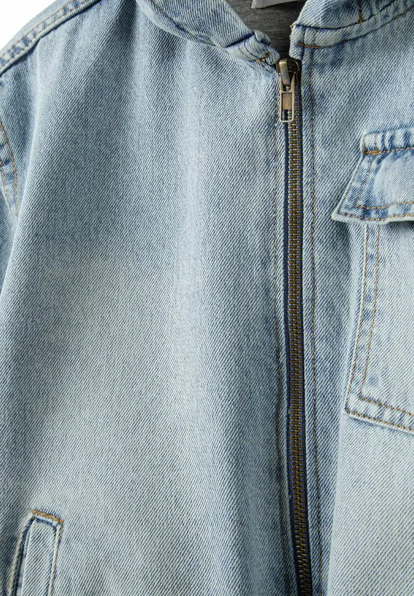 Джинсовая куртка с капюшоном и передним карманом Minoti, Light Blue Denim — фото 4
