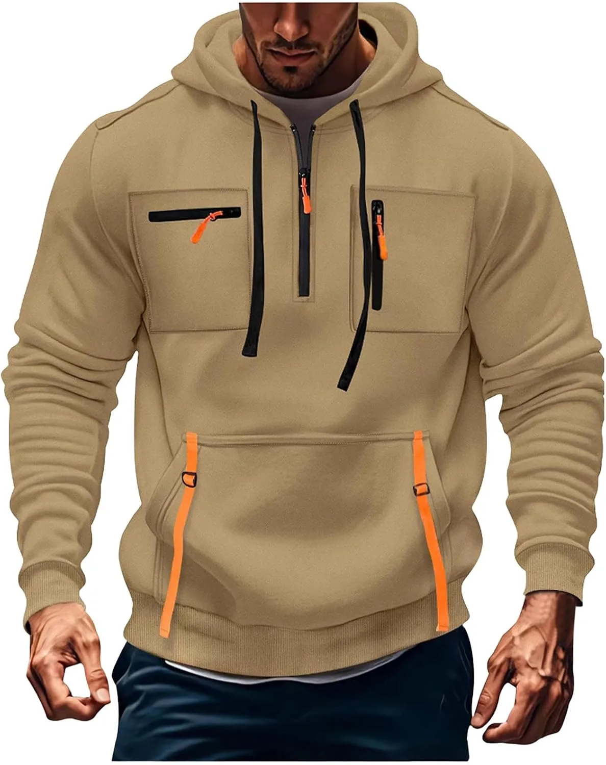 

Akklian тактический худи для мужчин, осень-зима 2025, с длинным рукавом и карманами