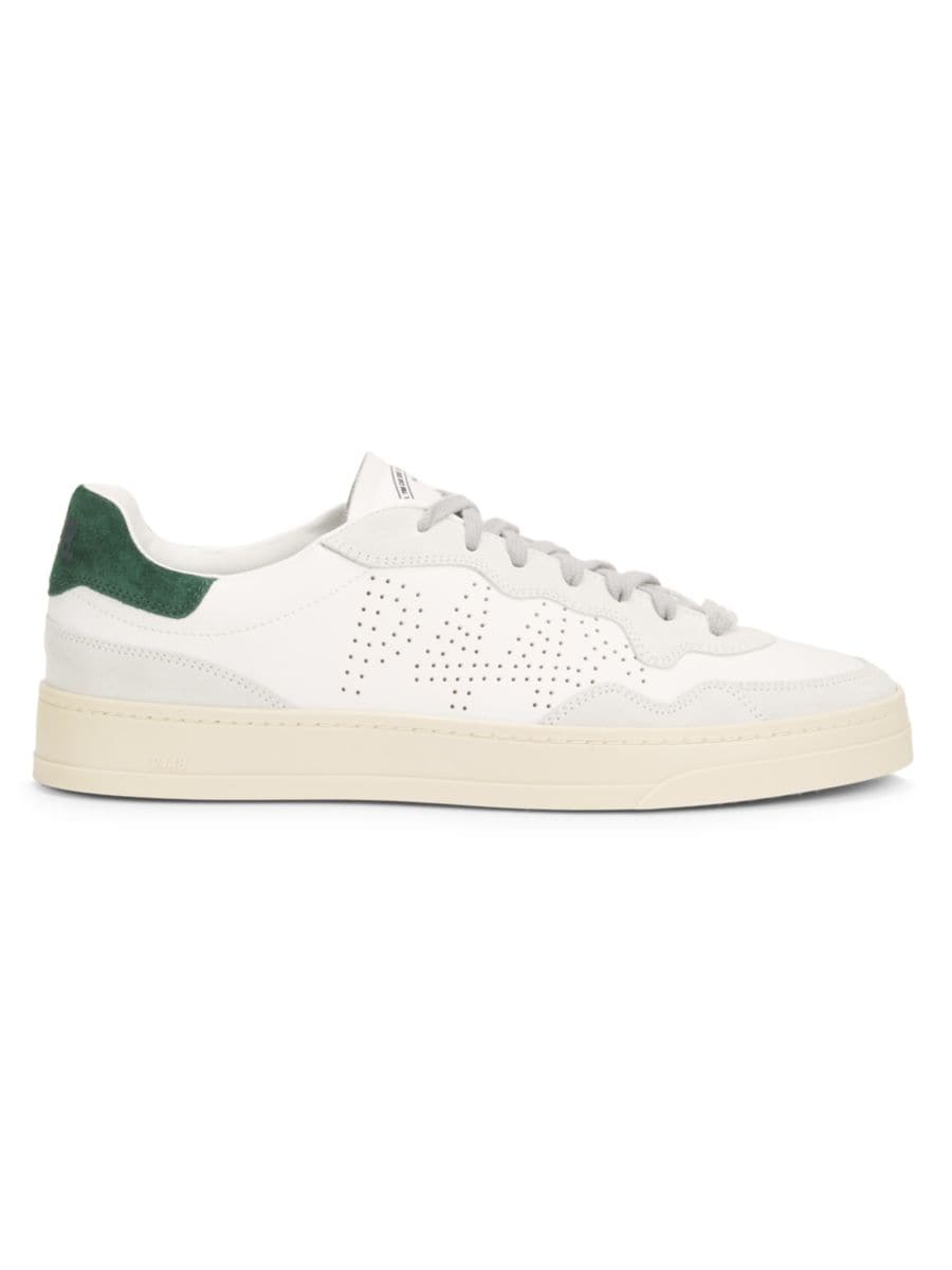 

Низкие кроссовки Bali из перфорированной кожи P448, цвет White Green