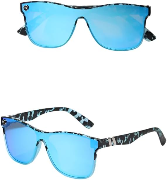 

Женские розовые солнцезащитные очки большого размера — градиентное светоотражающее покрытие, металлические акценты, ремешок для защиты от потери, футляр и салфетка для протирки Generic, Teal Blue