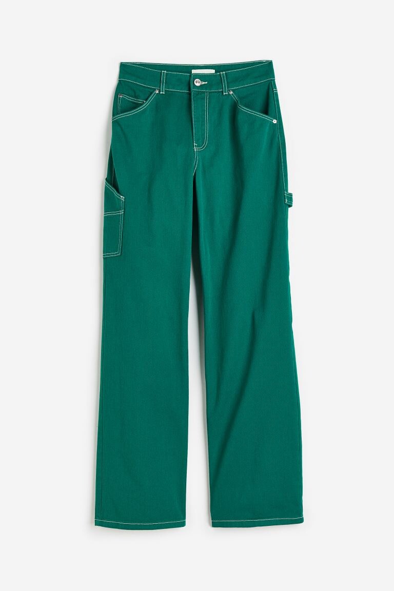 

Брюки-Карго из твила H&M, зеленый