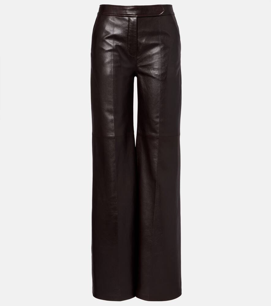 

Кожаные расклешенные брюки с высокой талией Dorothee Schumacher, Black Chocolate