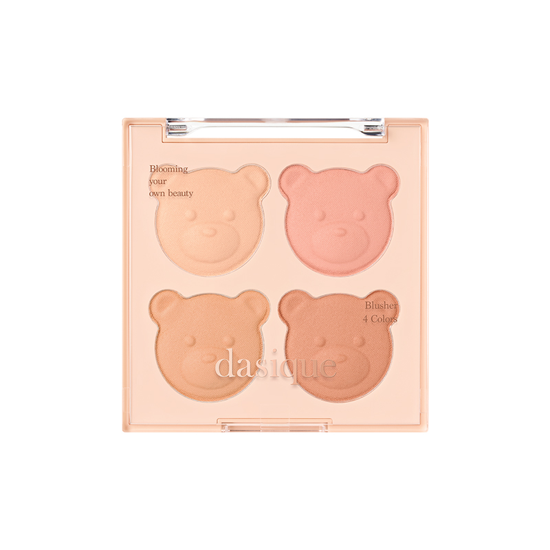 Палетка для контуринга Bear Series Four Color Blush, легко растушевывается, естественный эффект без пор Dasique