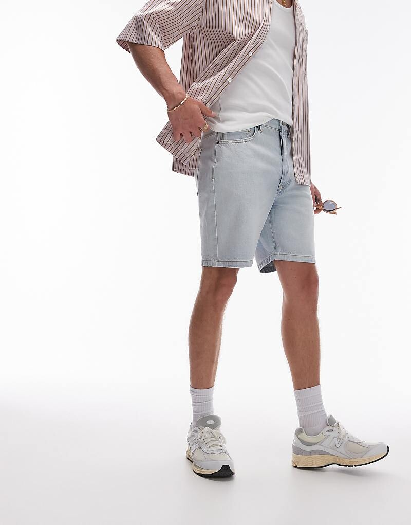 

Topman – голубые джинсовые шорты прямого кроя