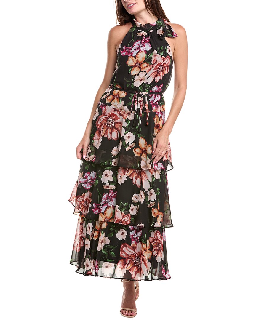 

Длинное платье макси из шифона с принтом Julia Jordan, черный