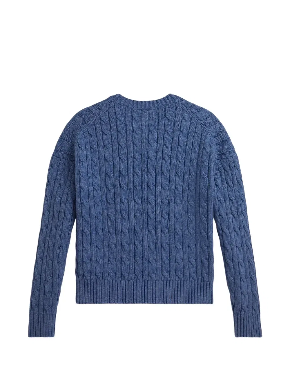 Свитер фактурной вязки с V-образным вырезом Polo Ralph Lauren Kids, синий — фото 2