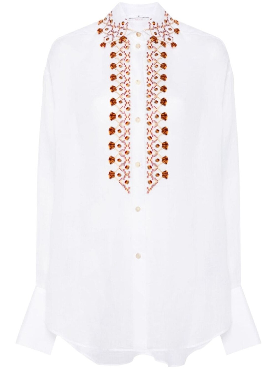 

Ermanno Scervino рубашка с фактурной отделкой, белый