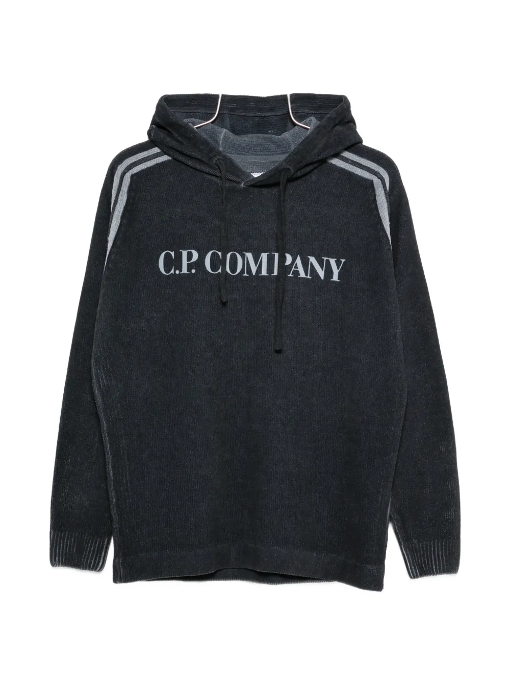 

Худи с полосками и логотипом C.P. Company, серый