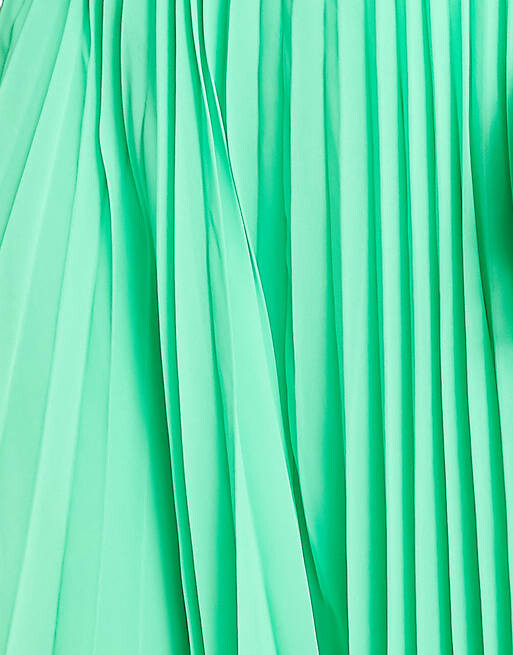 

Яблочно-зеленая плиссированная юбка миди ASOS DESIGN