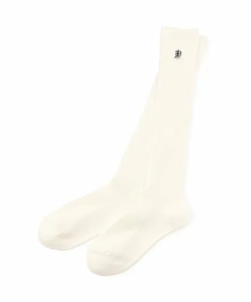 Тонкие ребристые гольфы до колен Pom ponette junior, Off white