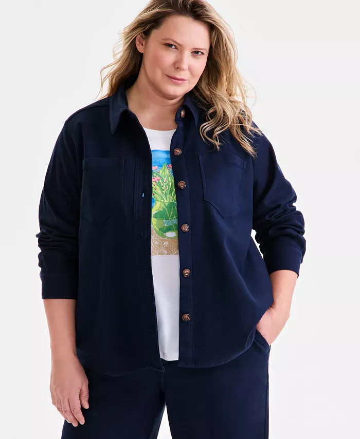 

Куртка из твила больших размеров Style & Co, синий