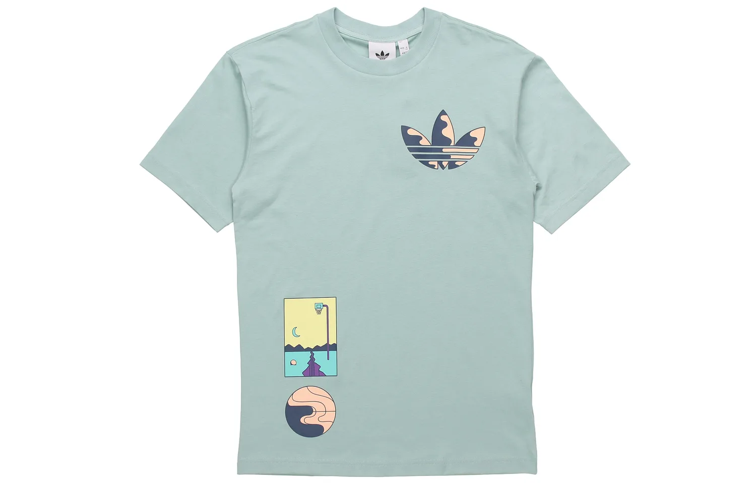Adidas Originals Футболка мужская серо-зеленая