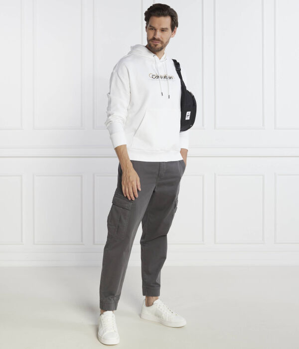 Толстовка мужская Calvin Klein с капюшоном из двойного хлопка, белый — фото 2