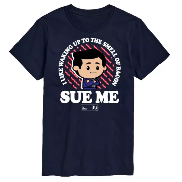 

Мужская футболка The Office с принтом "Michael Scott Sue Me" Licensed Character, синий