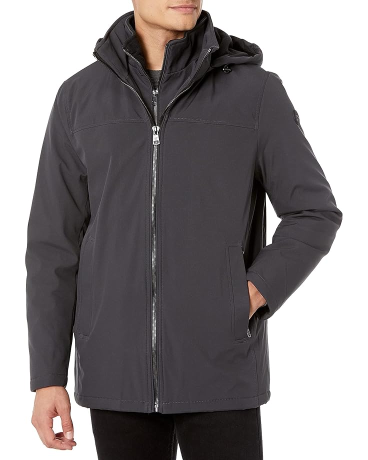 

Куртка Calvin Klein Hooded Rip Stop Water and Wind Resistant with Fleece Bib, цвет Iron