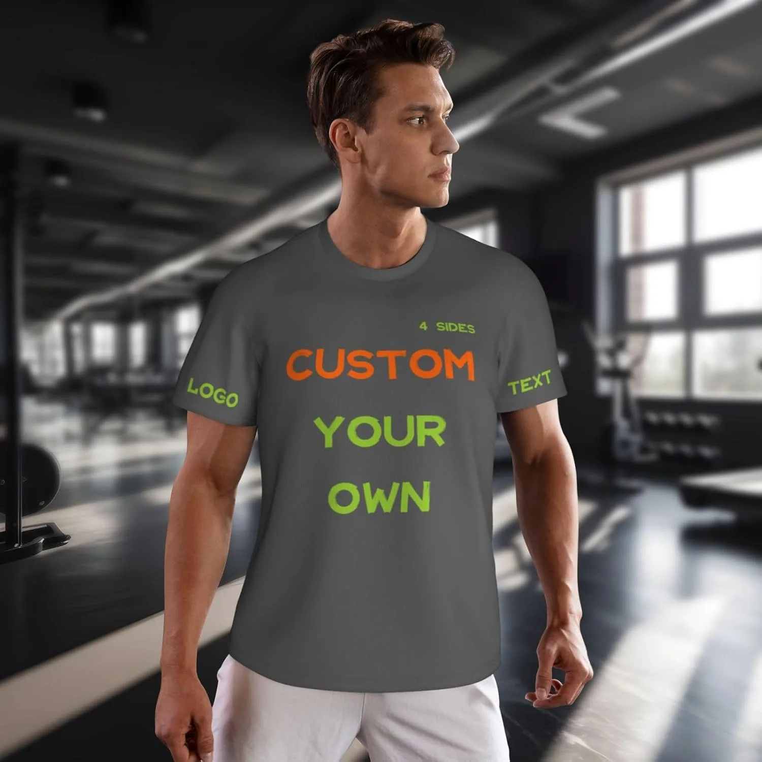 Футболка Custom с принтом на 4 сторонах для мужчин — фото 4
