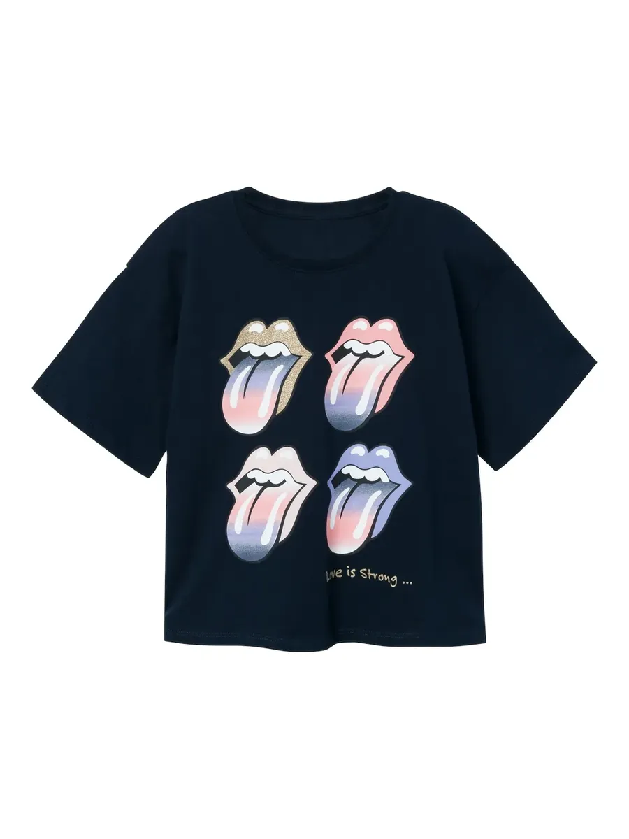 

Футболка Name It "NKFNARINA ROLLINGSTONES SS TOP NOOS UNV", цвет Dark Sapphire