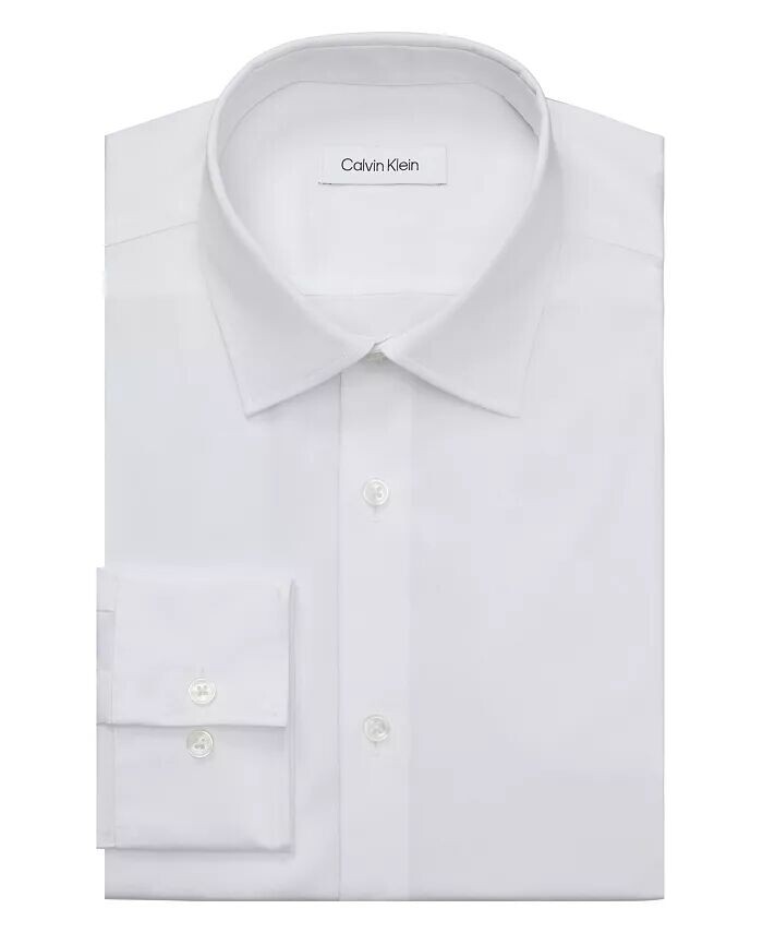 Мужская изысканная облегающая рубашка-стрейч Calvin Klein, белый — фото 3