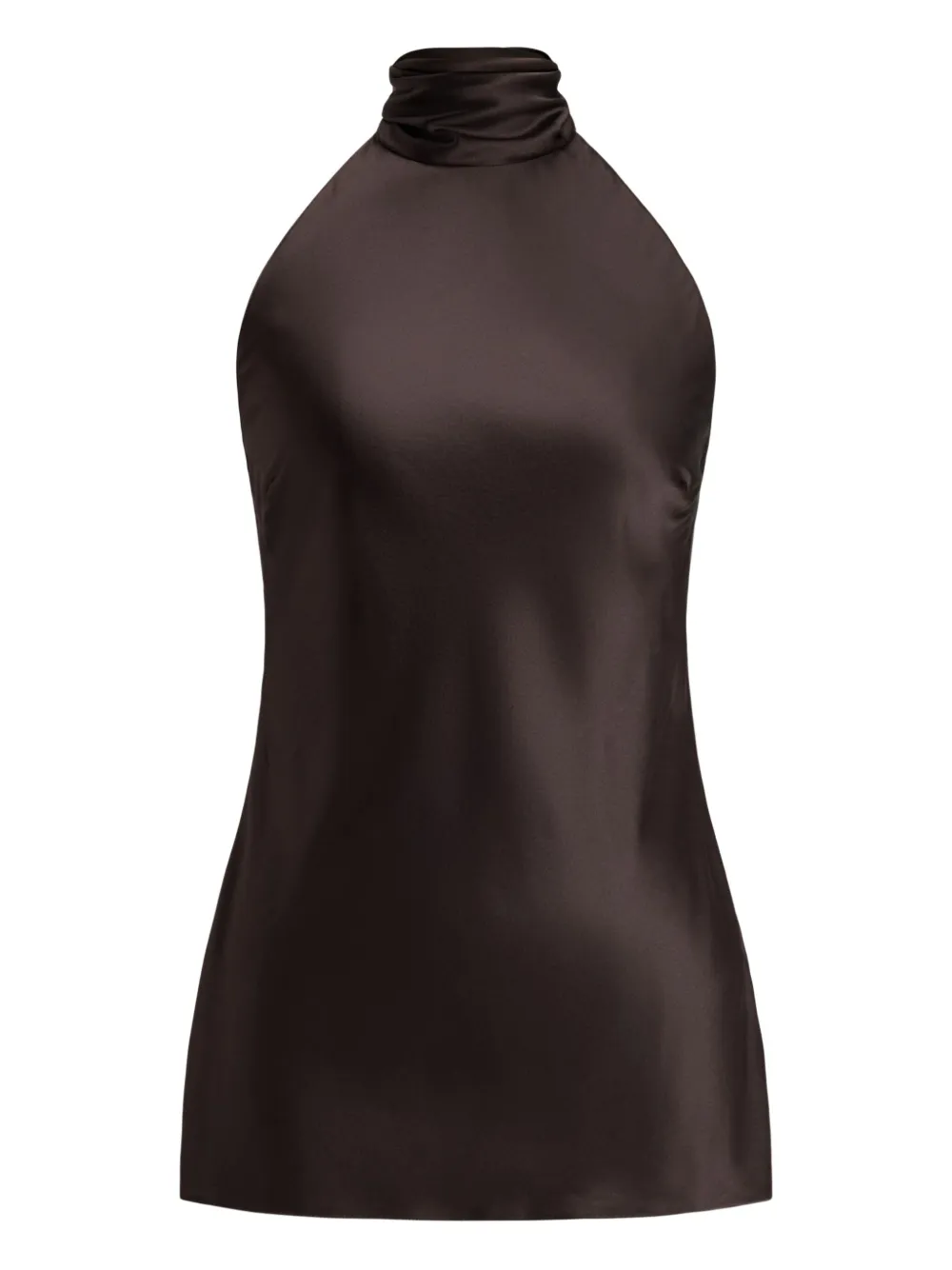 

Блузка из шармеза с воротником-халтер Ralph Lauren Collection, коричневый