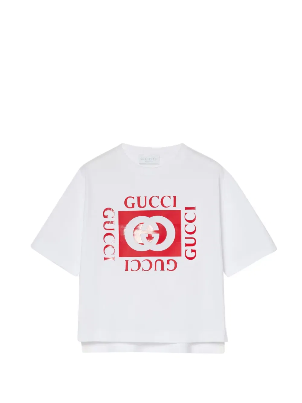 Футболка с фирменным переплетающимся логотипом g Gucci Kids, белый