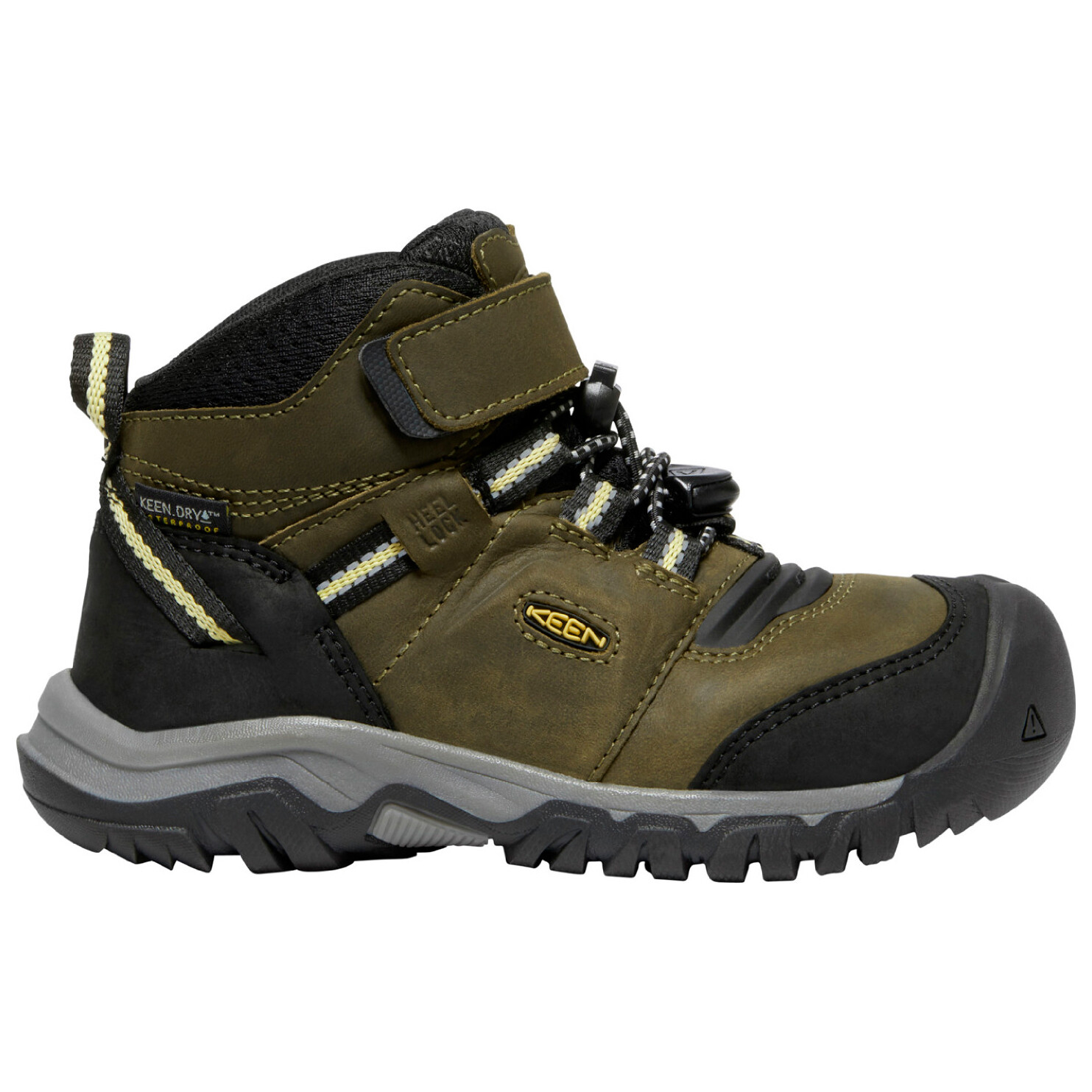 

Ботинки для прогулки Keen Kid's Ridge Flex Mid WP, цвет Dark Olive/Dusky Citron
