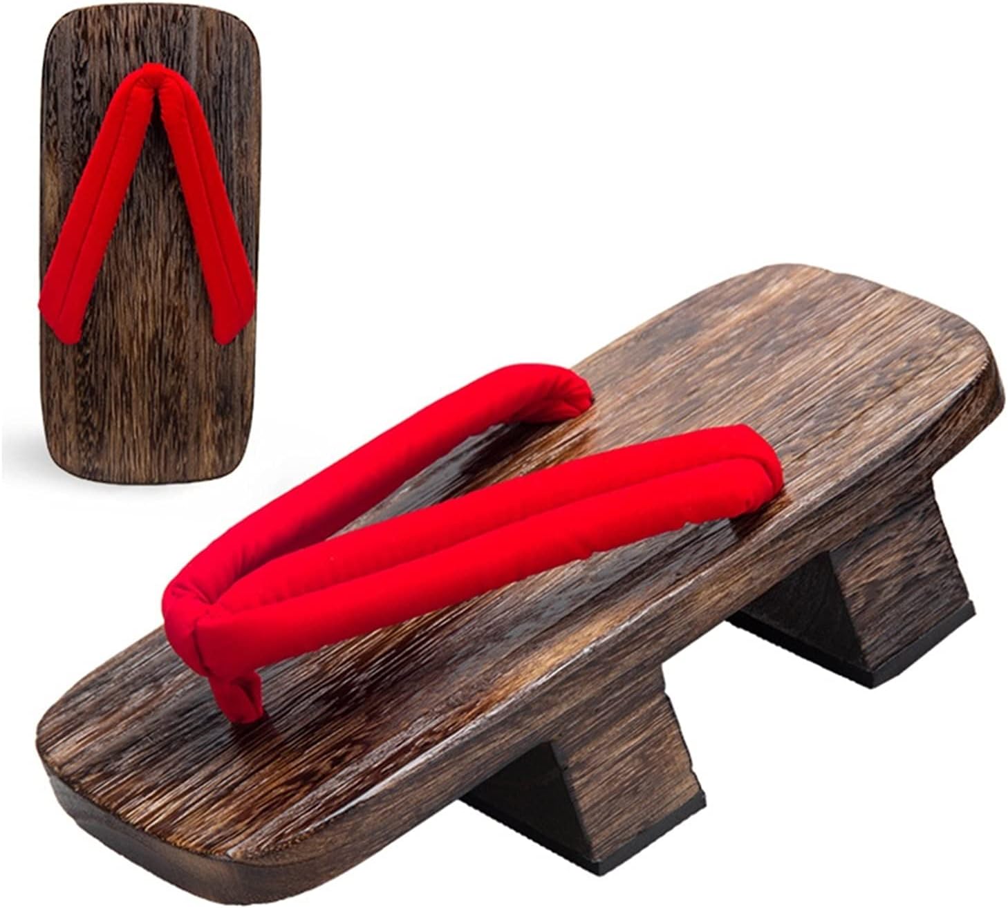 

Мужские шлепанцы TRB на высоком каблуке, японские деревянные клоги с двумя зубцами, сандалии, традиционная японская обувь Гета, шлепанцы для женщин и мужчин, подходят для костюмов на Хэллоуин, подарки Kitcissl, красный