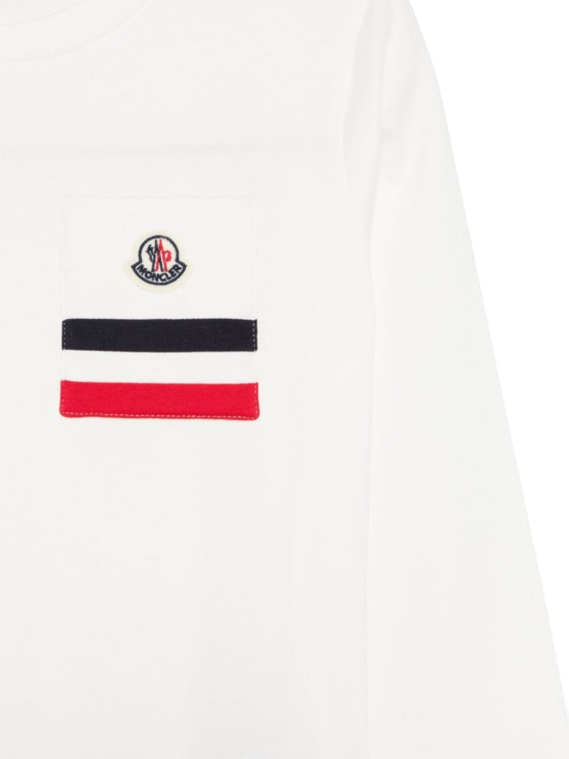 Moncler Enfant футболка с длинными рукавами и карманами, белый — фото 3