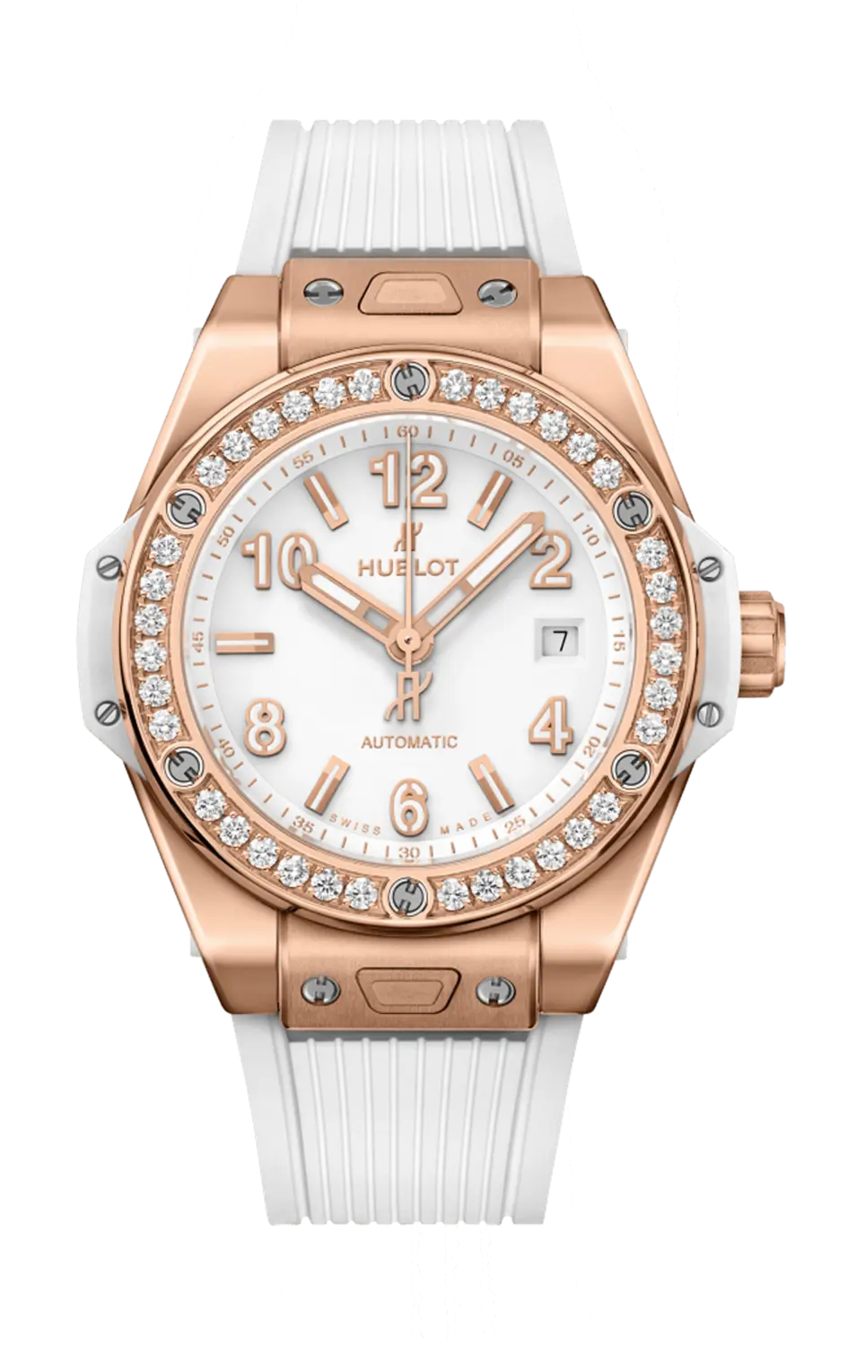 

Часы Hublot Big bang one click king gold с белыми бриллиантами 33 мм