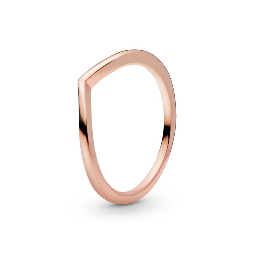 

Кольцо Polished Wishbone Pandora, покрытие - розовое золото