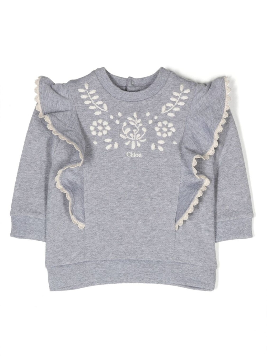 

Chloé Kids толстовка с оборками и фестонами, серый