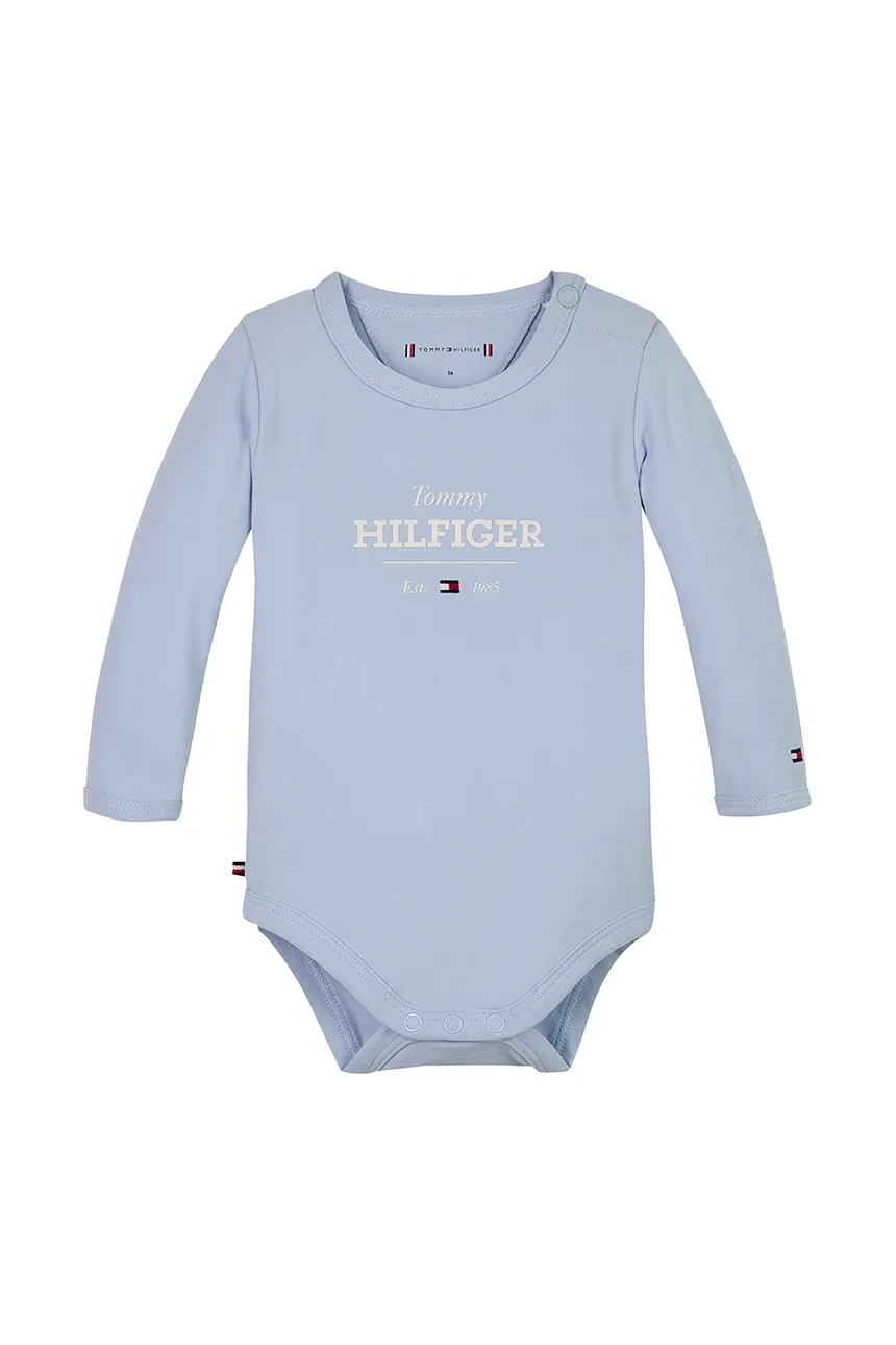 

Хлопковое боди для новорожденных Tommy Hilfiger, синий