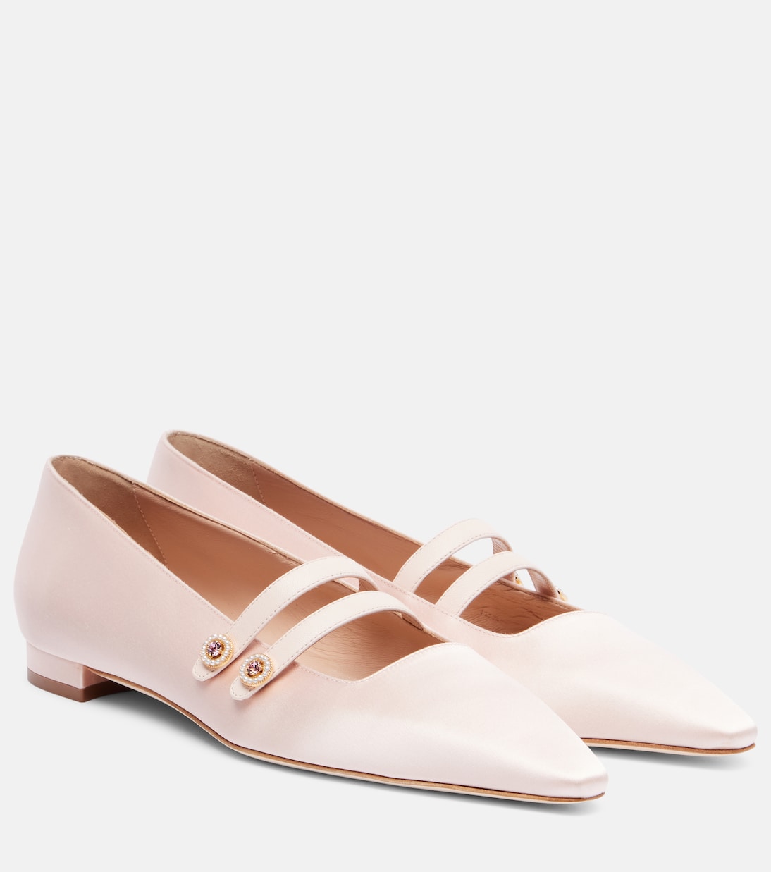Полмана атласные балетки Mary Jane Manolo Blahnik, 8808 Lcor