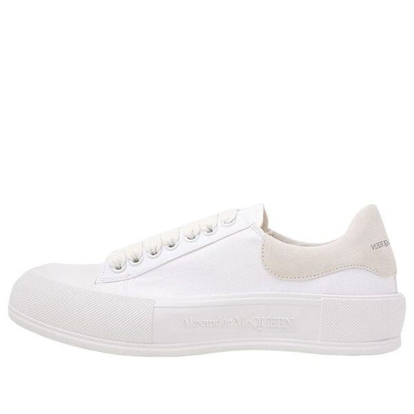 

Кроссовки deck plimsoll lace-up trainers 'white beige' Alexander Mcqueen, белый