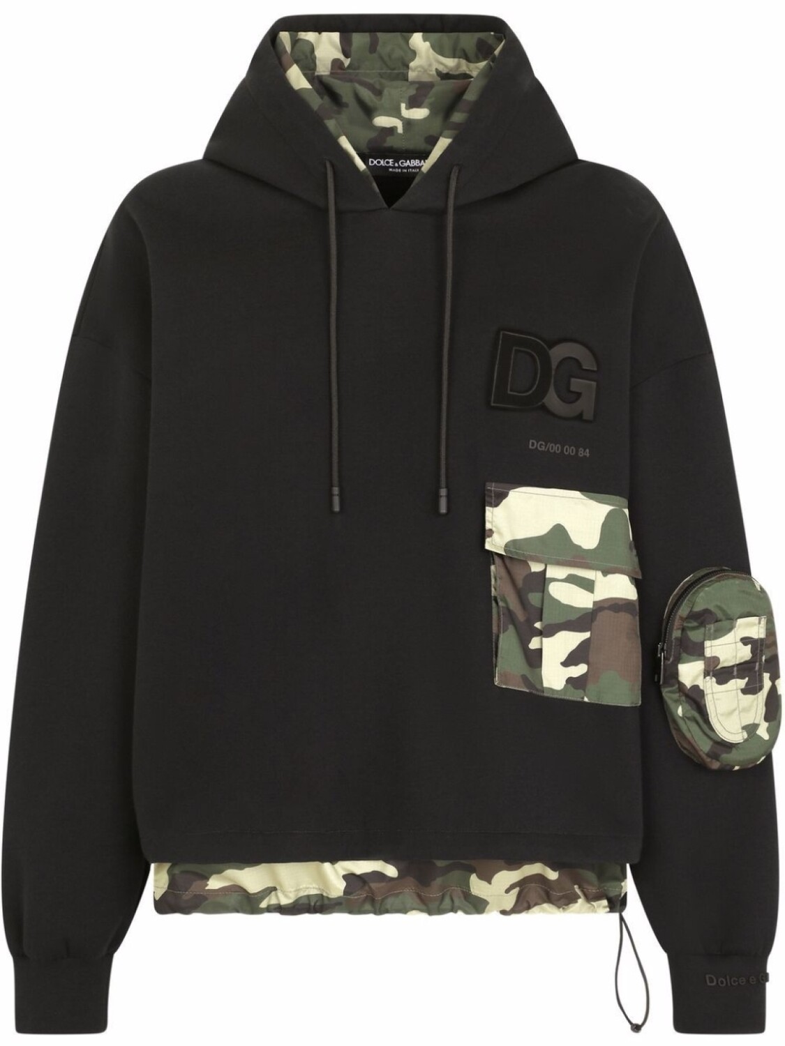 

Худи с камуфляжным принтом и логотипом Dolce & Gabbana, черный