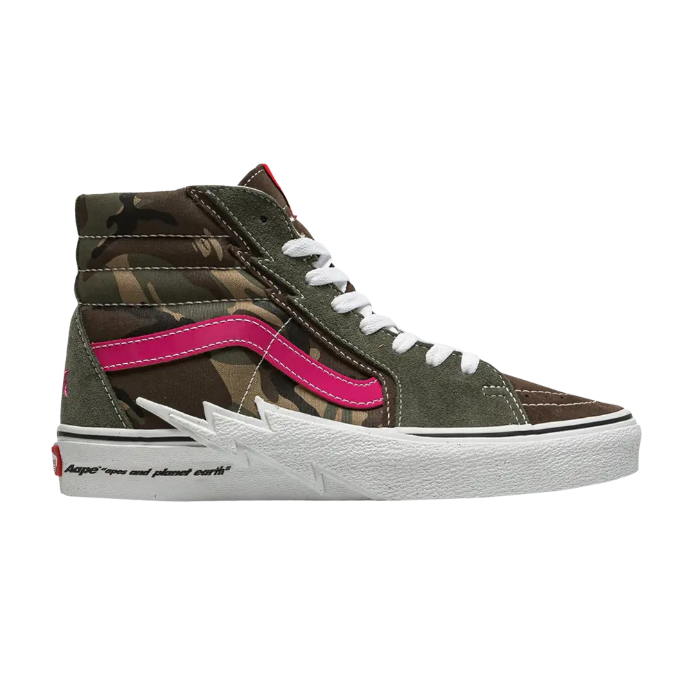 Ботинки AAPE x Sk8-Hi Vans, зеленый