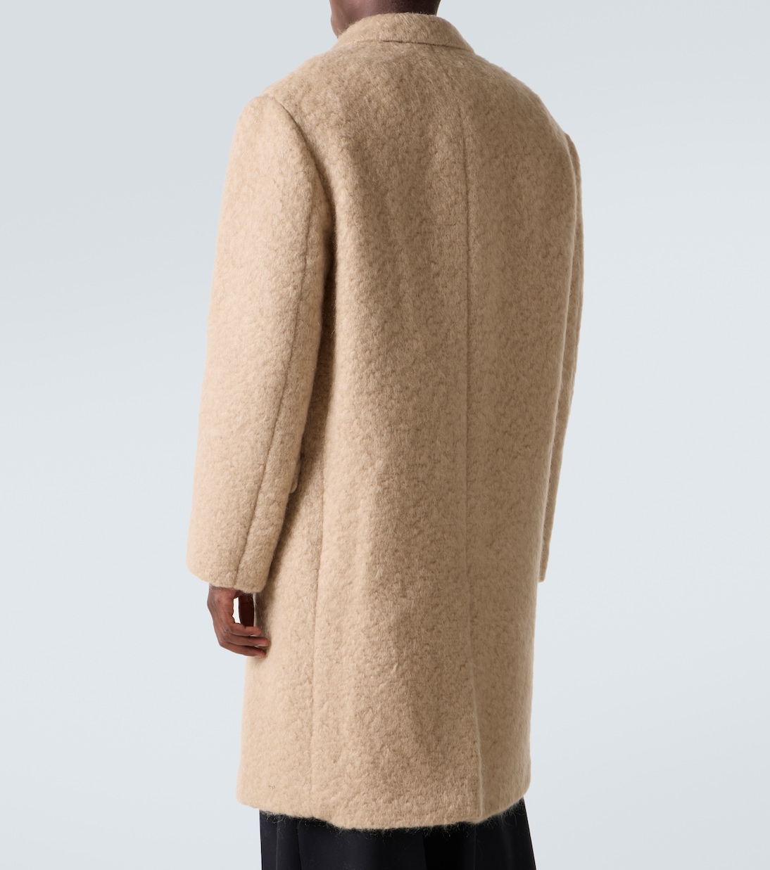Пальто из мохера и шерсти Dries Van Noten, бежевый — фото 4