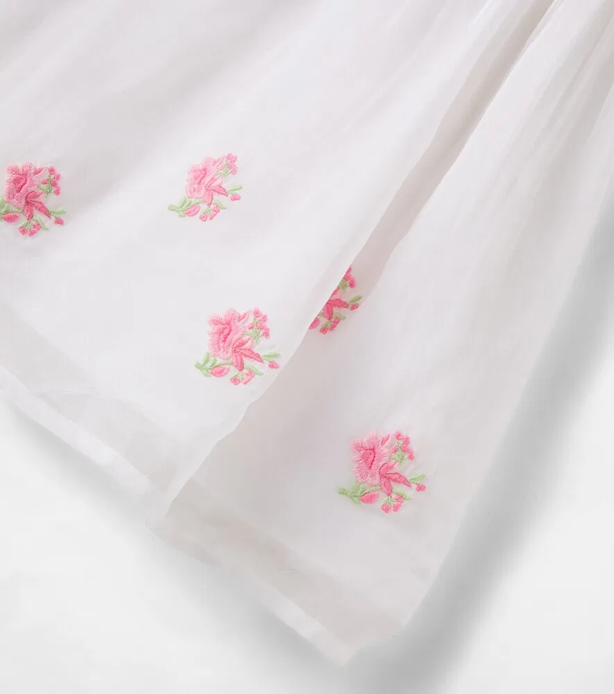 Платье с вышивкой в виде роз Bebe Organic, белый — фото 3