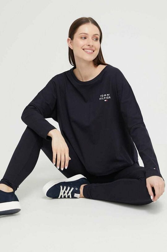

Хлопковая рубашка с длинными рукавами Tommy Hilfiger, темно-синий