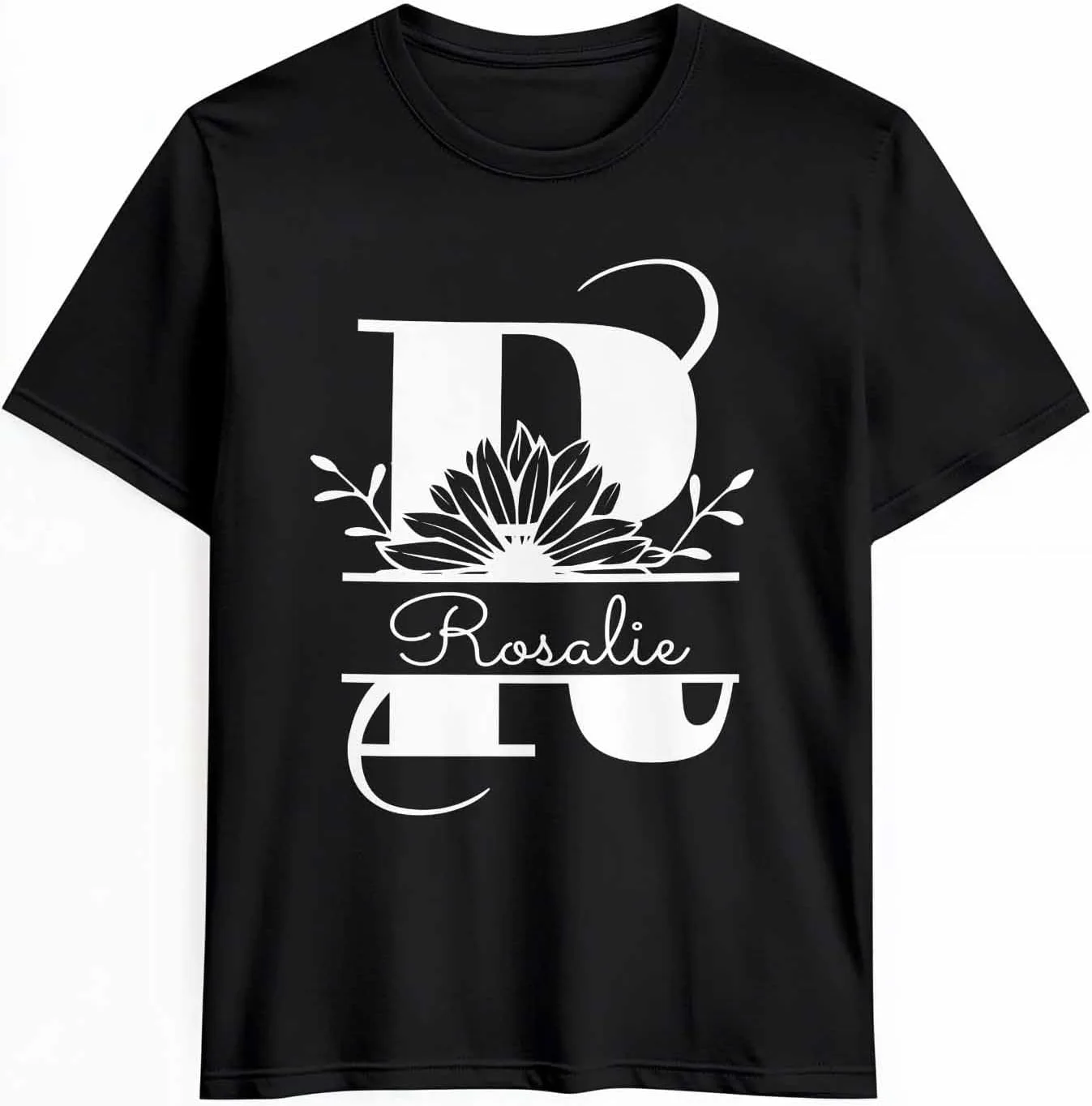 

Футболка с именем или текстом, Letter R, Unisex, Cotton, Round Neck Vaxbryntel